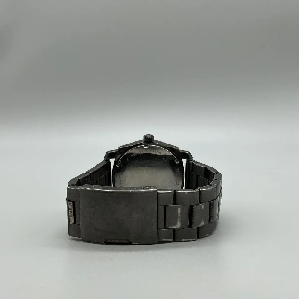 Fossil Machine FS4774 Mens Watch 42mm Stainless Bracelet 50M New Battery 6.5